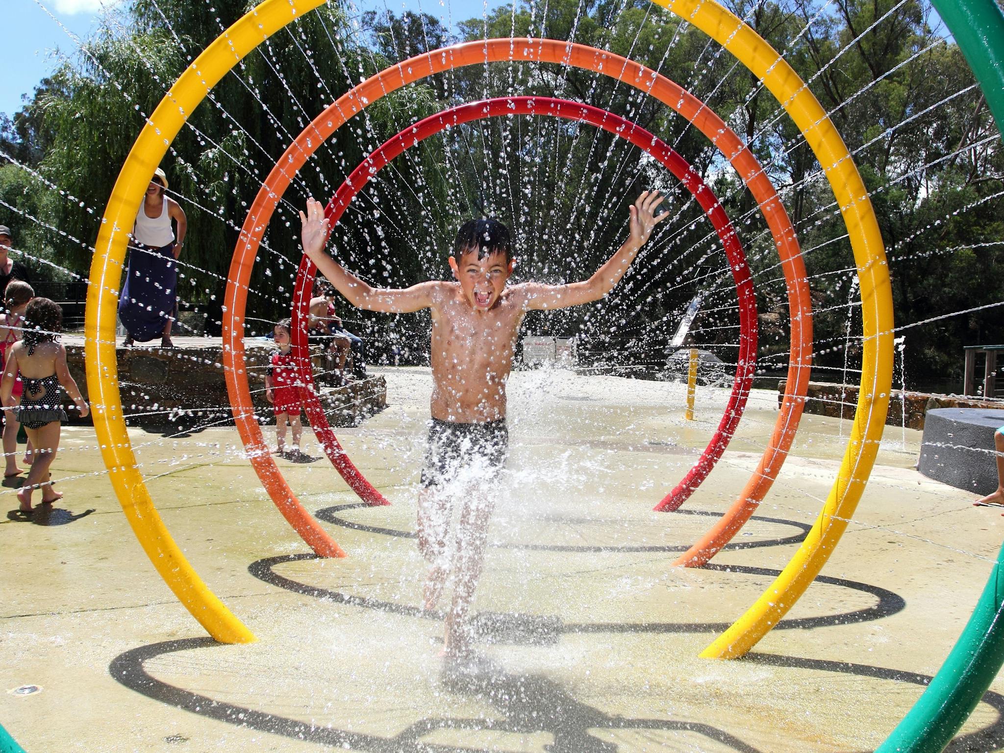 Children having fun in water