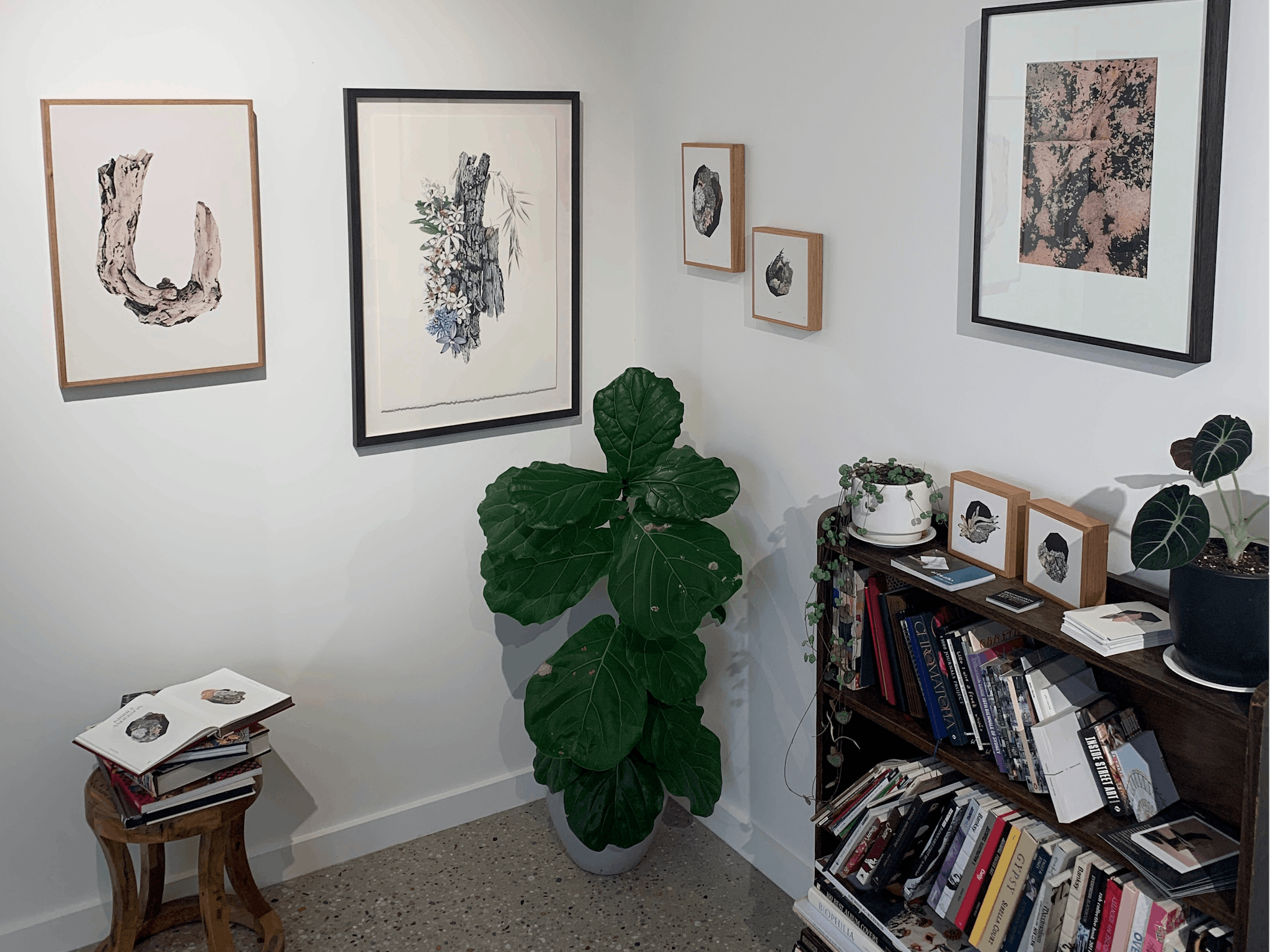 artworks in artist studio
