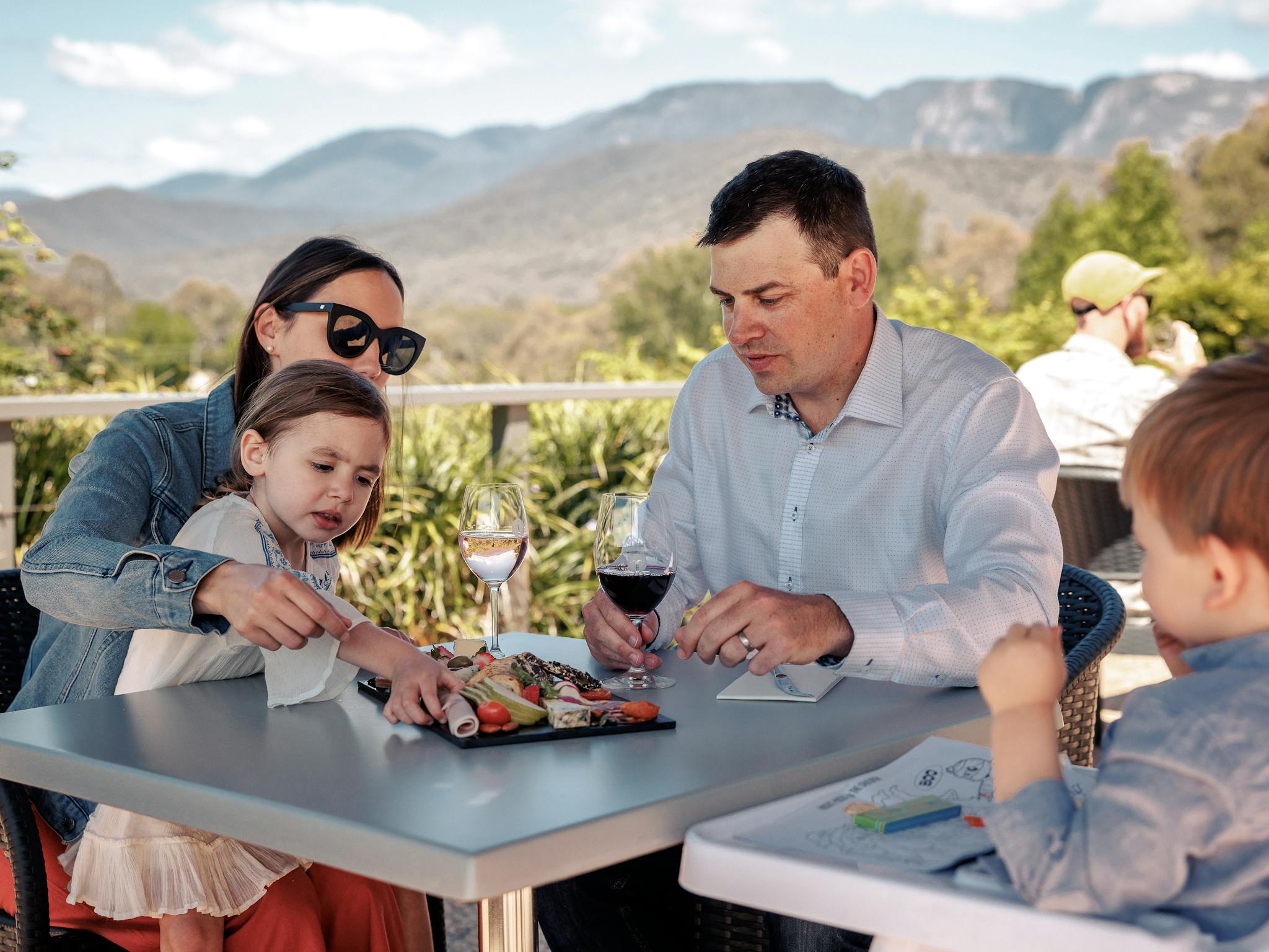 Young family enjoying Ringer Reef