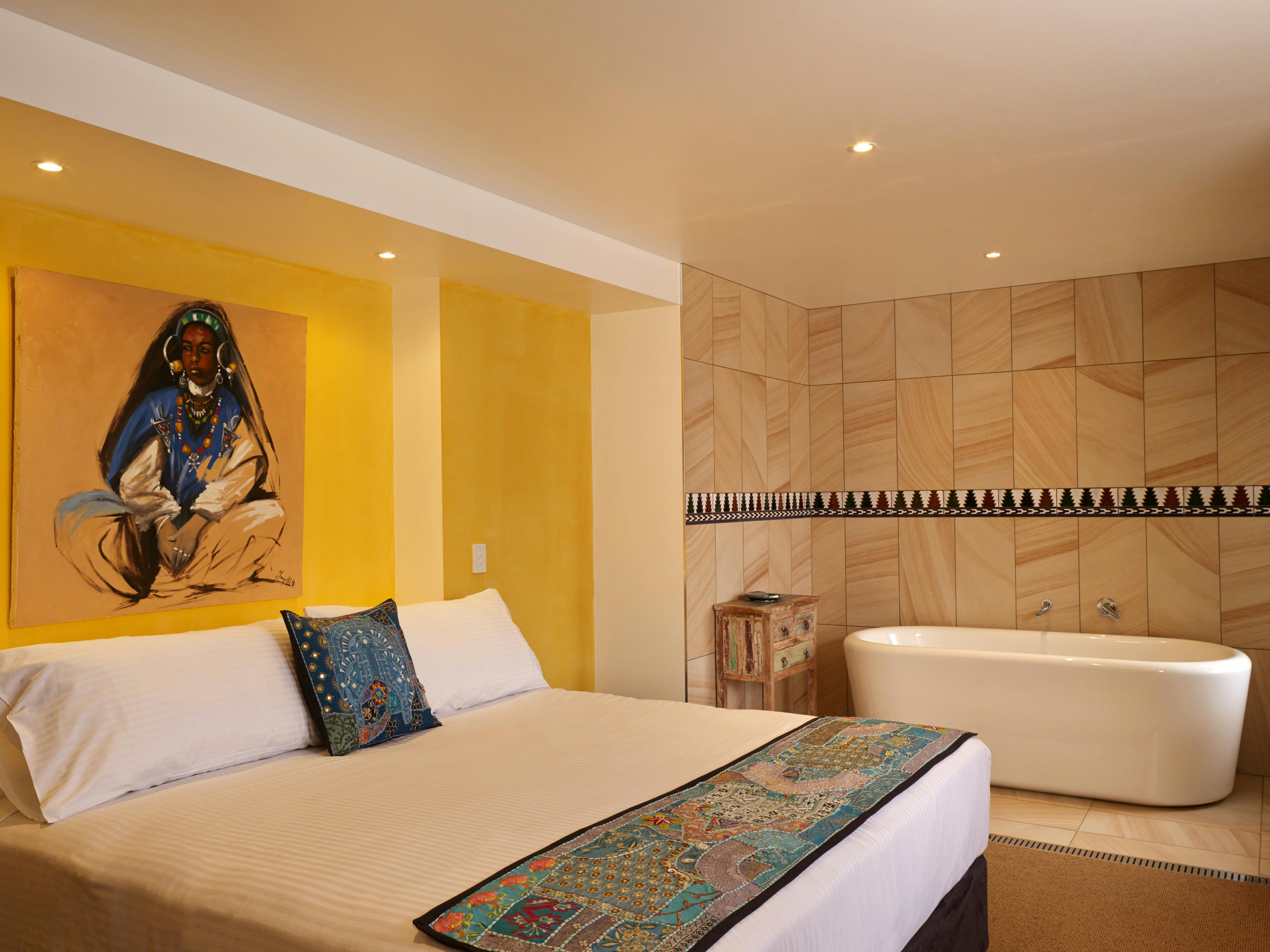 Bedroom with private bath tub