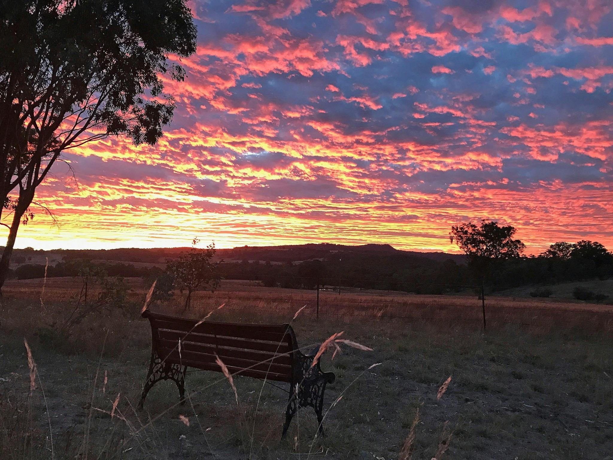 Amazing sunsets looking over Ned Kelly's look out