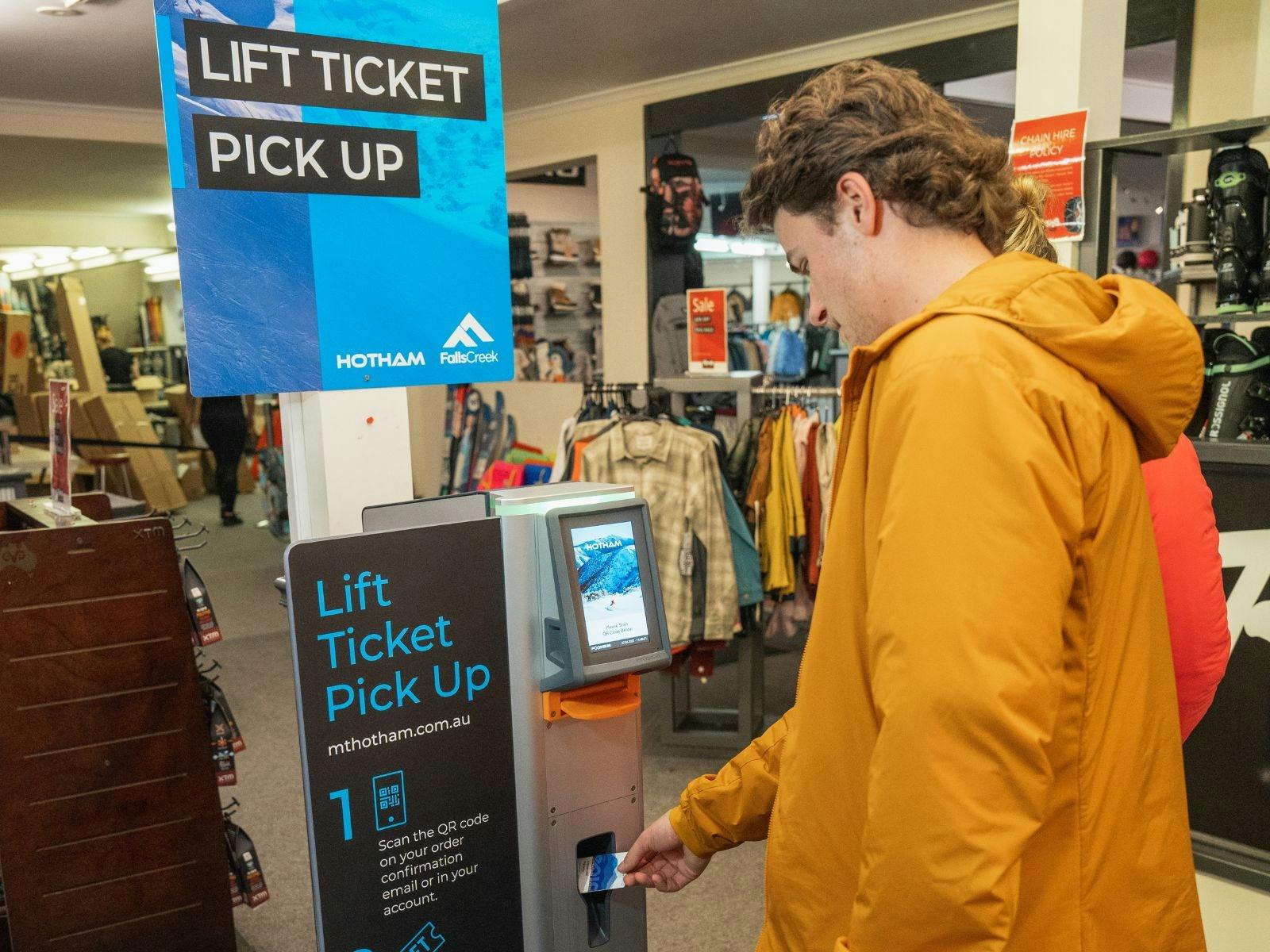 Guests picking up their lift tickets at Ray's Ski Hire