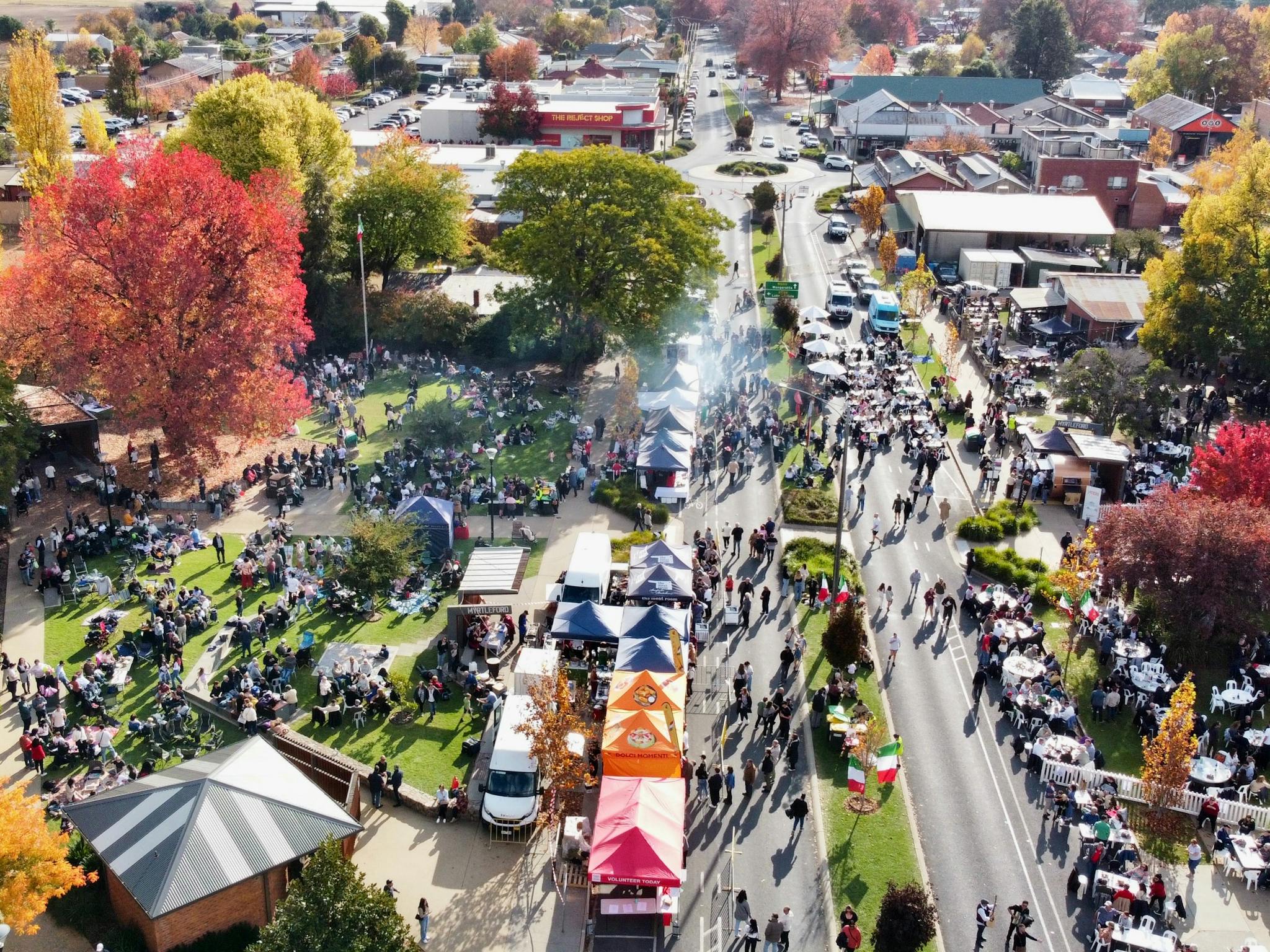 Aerial view of La Fiera's Food & Wine Festa 2025