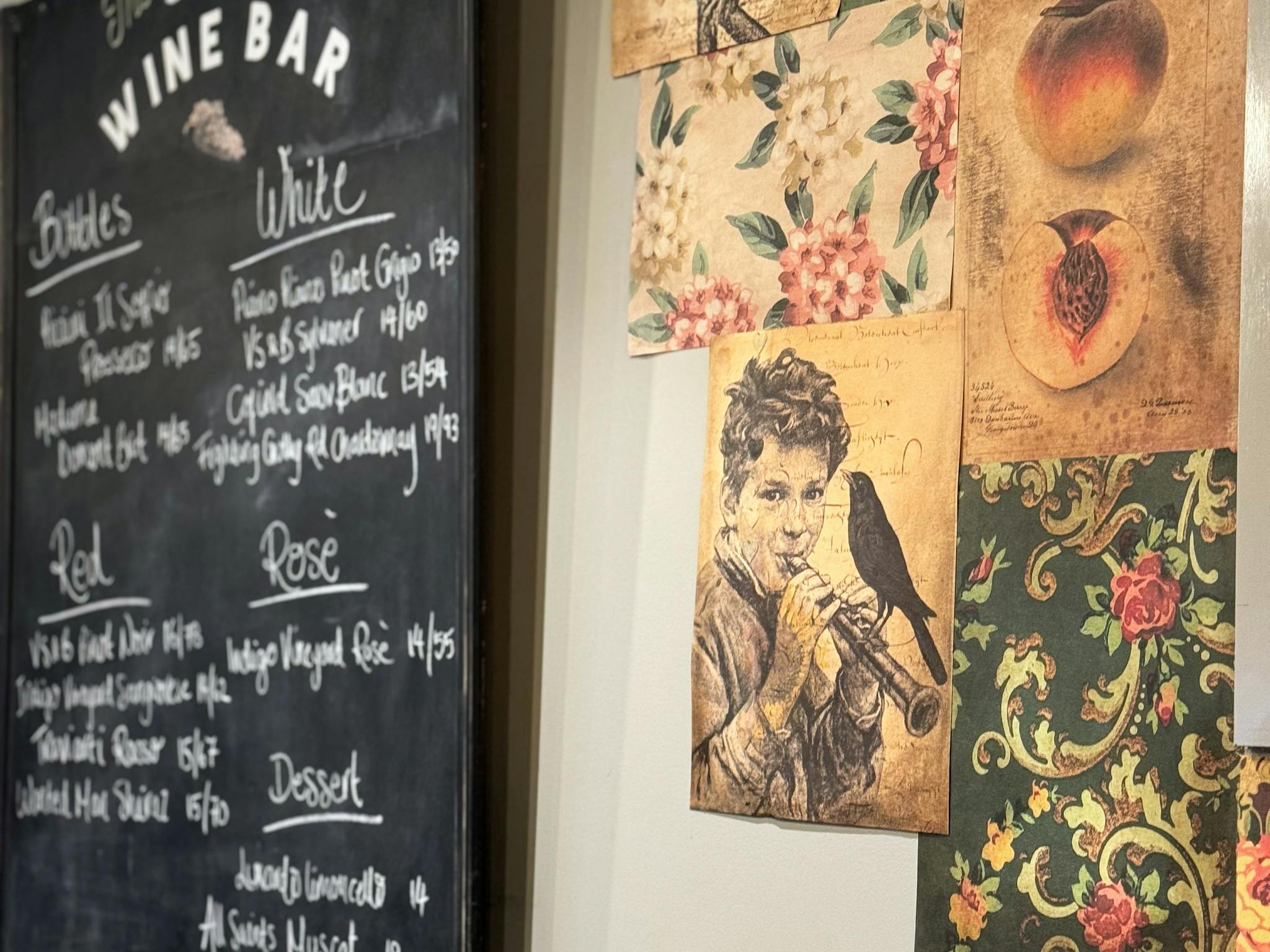 wine bar menu board