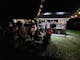 BBQ, Fire Pit with Festoon Lights