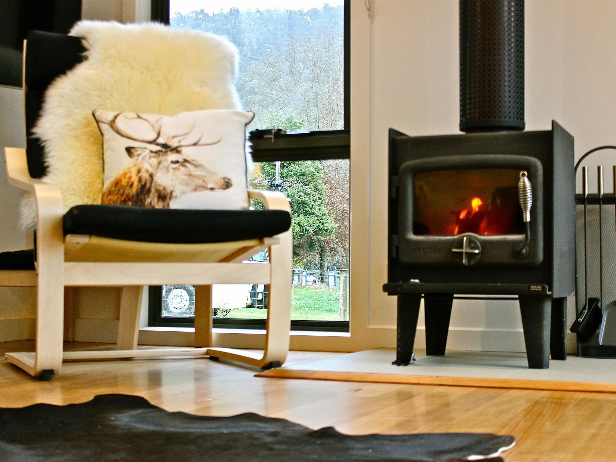 Cosy up by a wood fire - Harrietville accommodation