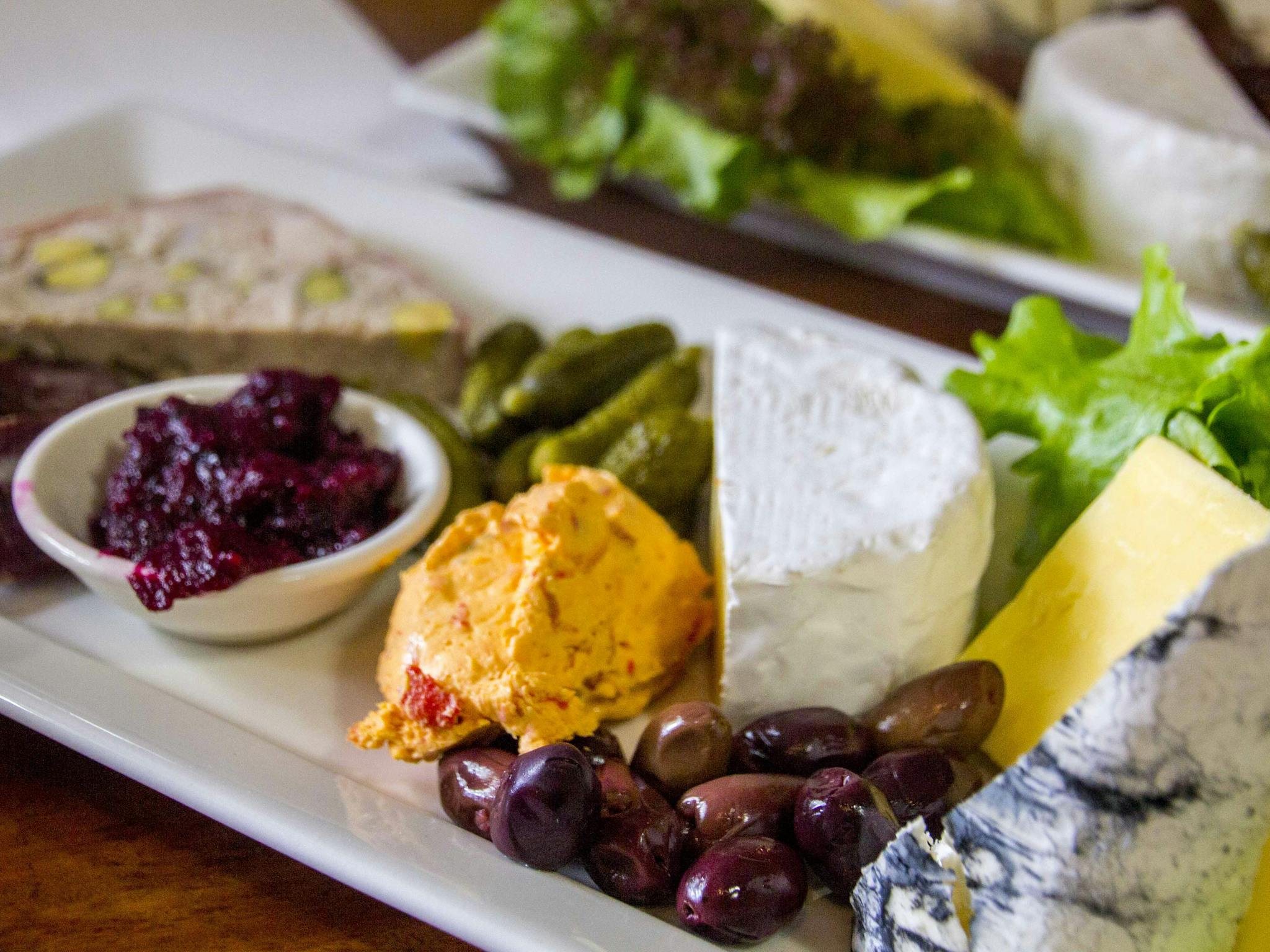 The gourmet platter at Milawa Cheese Factory