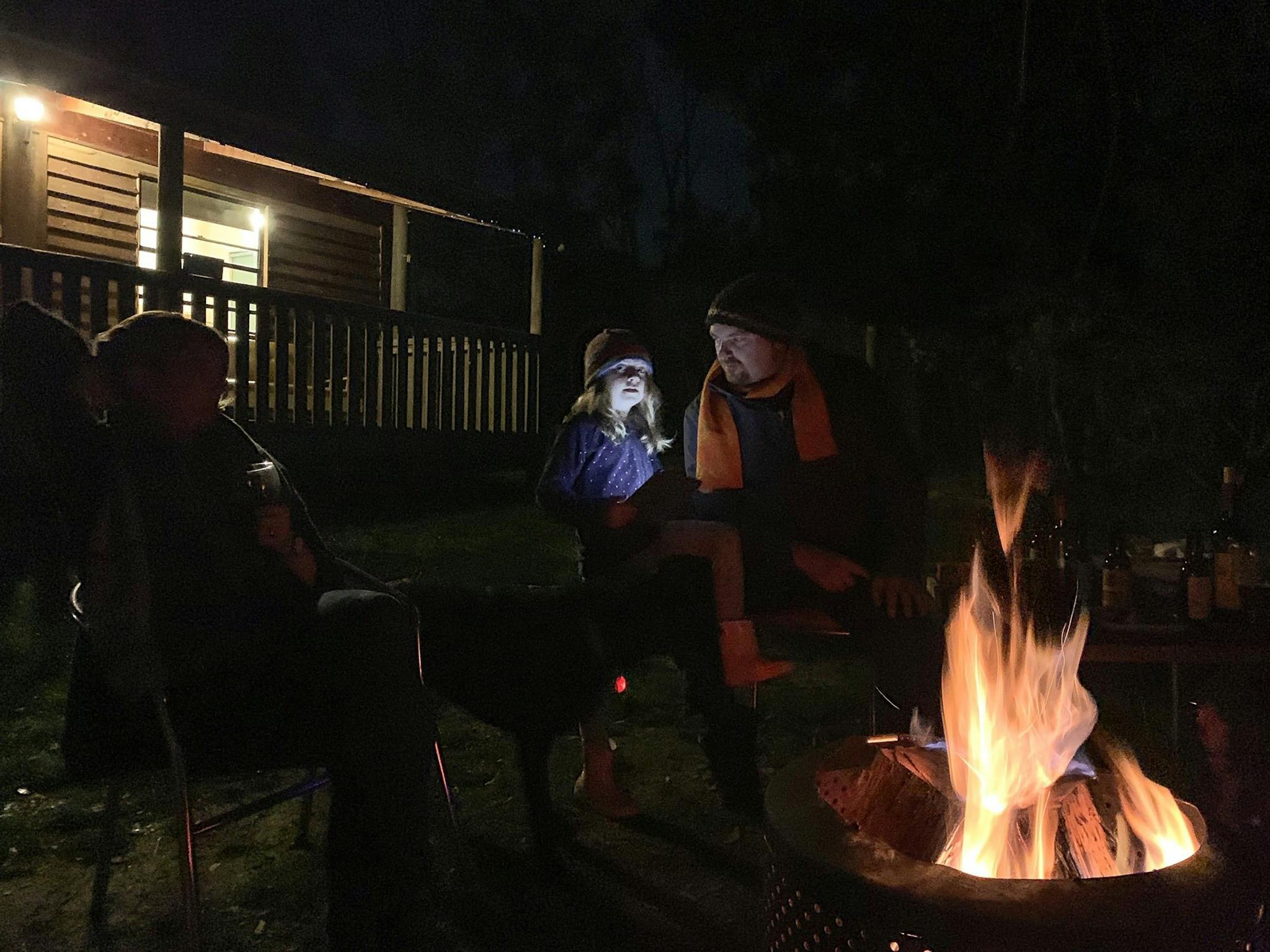 Outdoor fire pits in winter