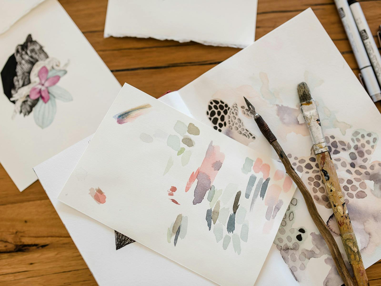 artwork of watercolour and ink sketchbook