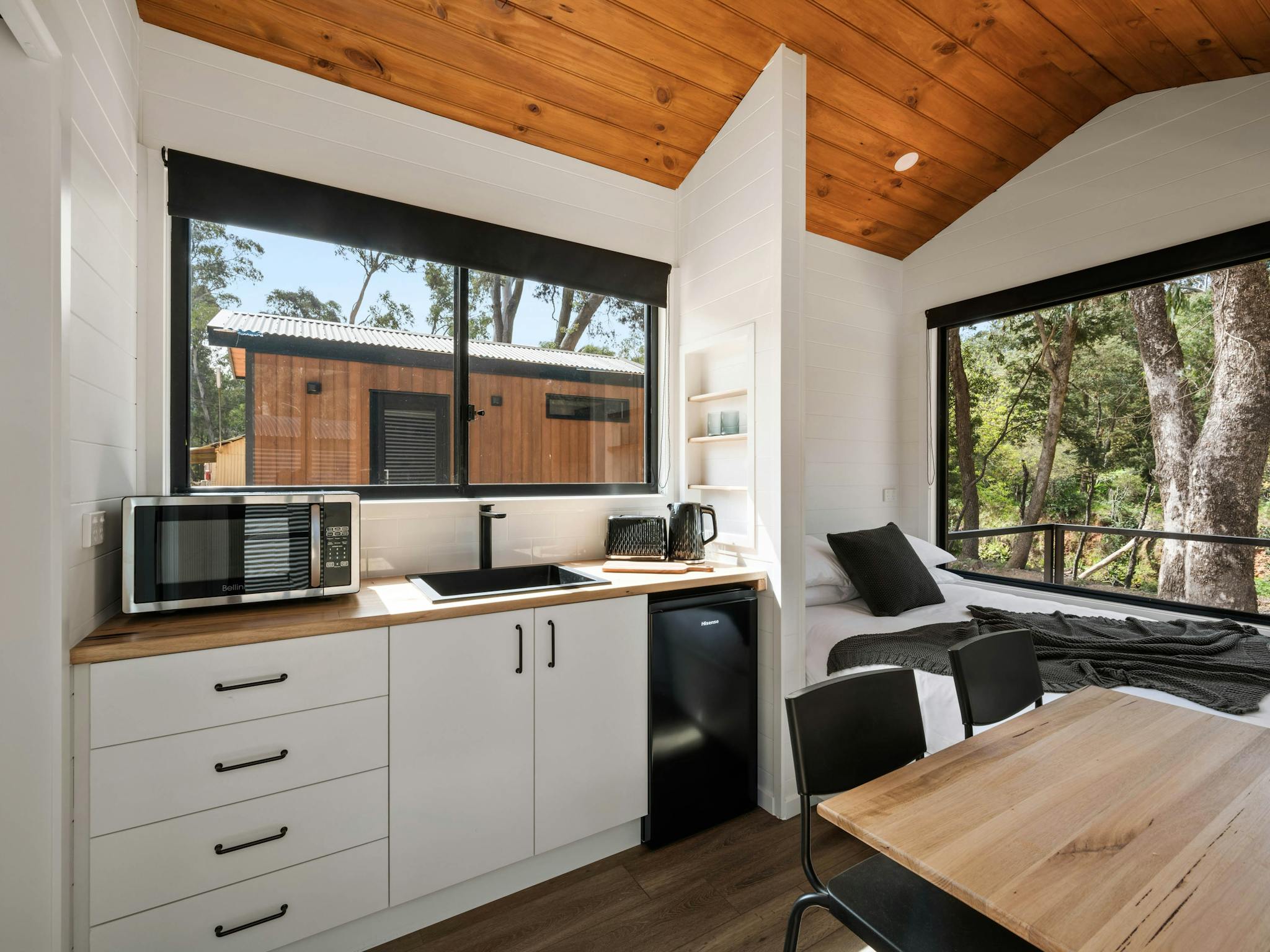 Tiny Home Kitchenette and seating