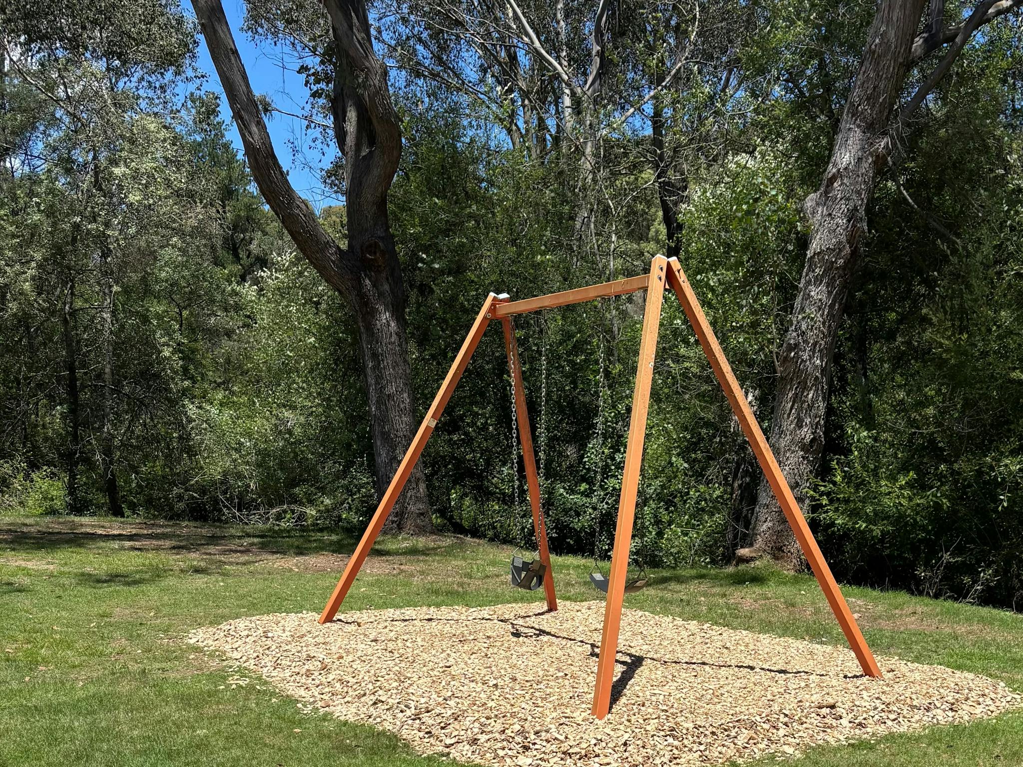 Swings at Wandiligong Camping Ground