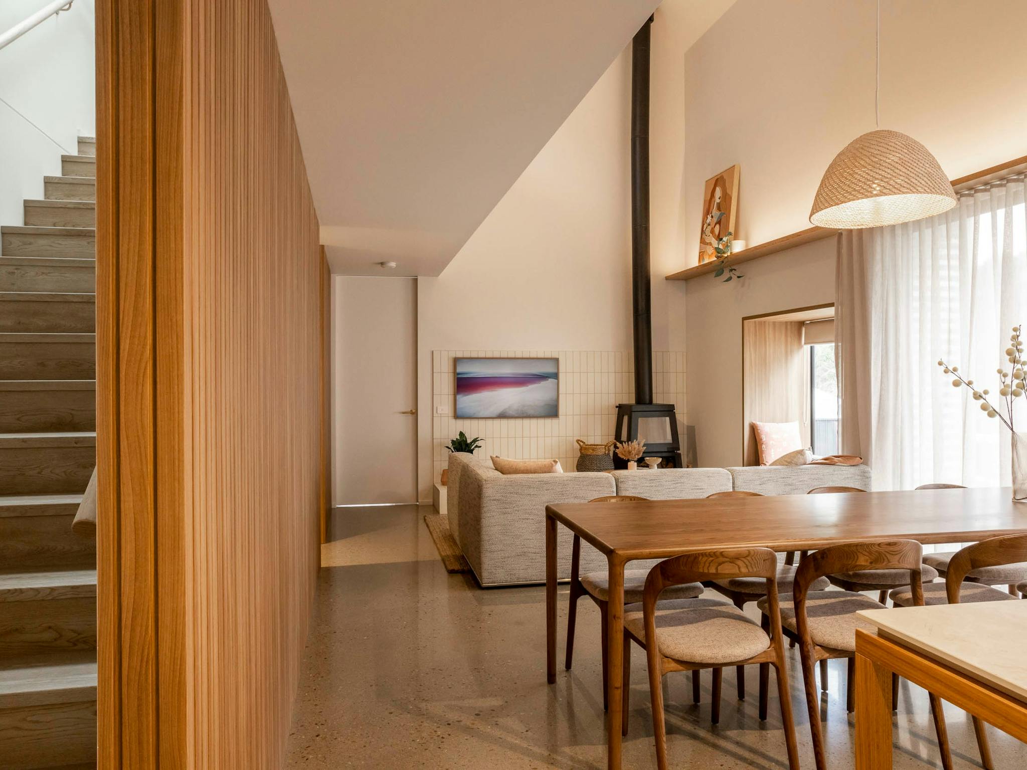 The living and dining area in Jane's