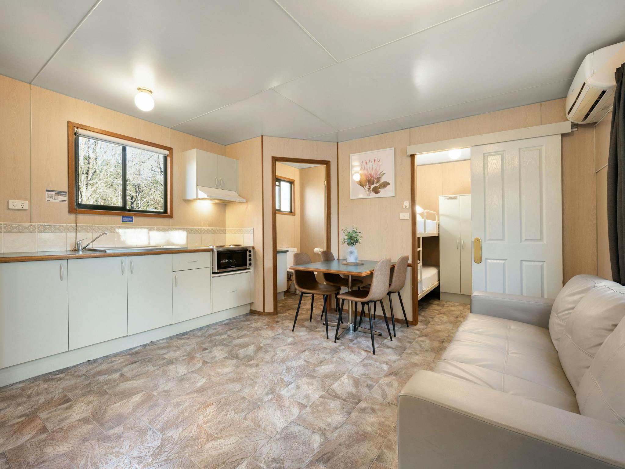 Kitchen and dining room.