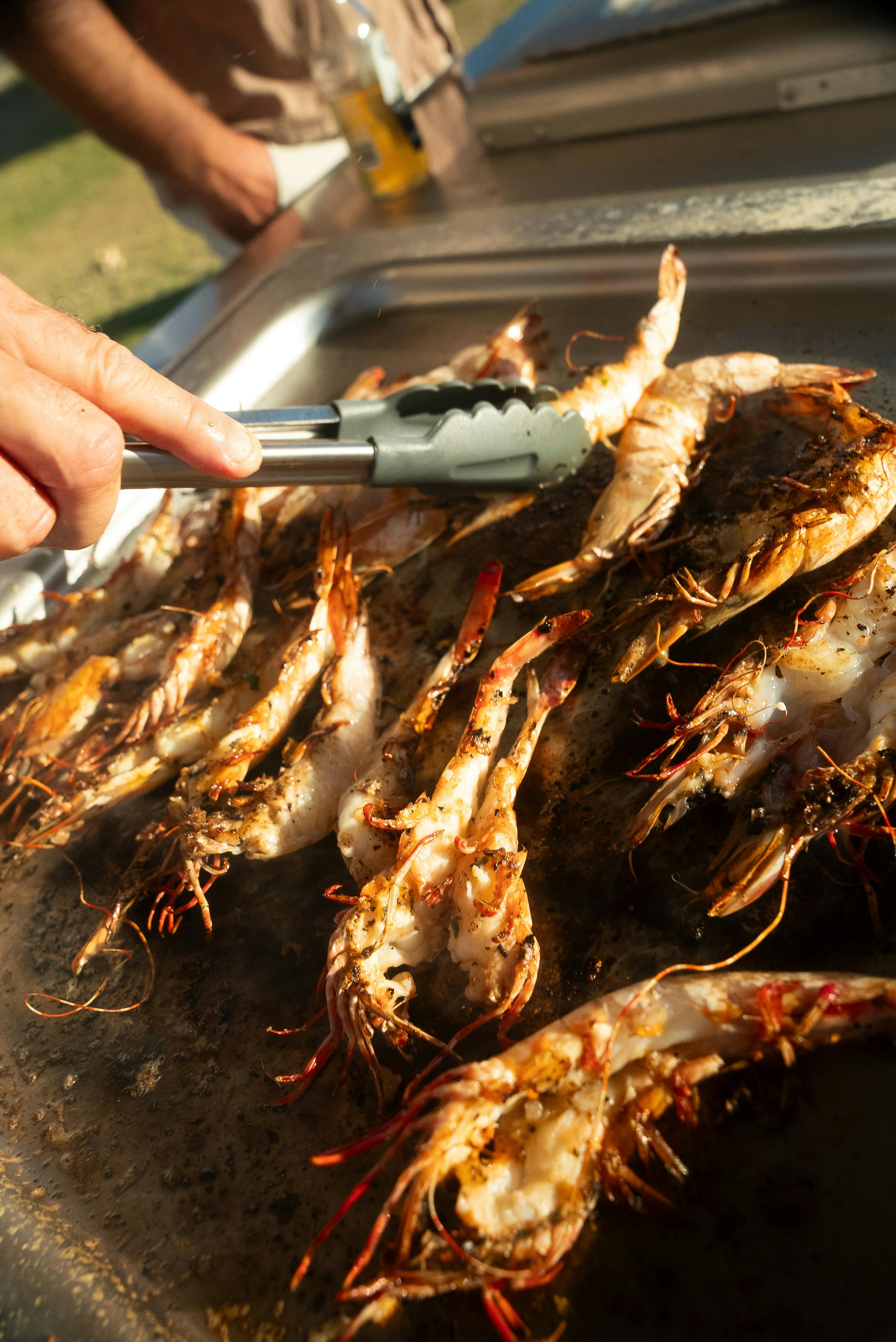 Butterflied Prawns on the BBQ