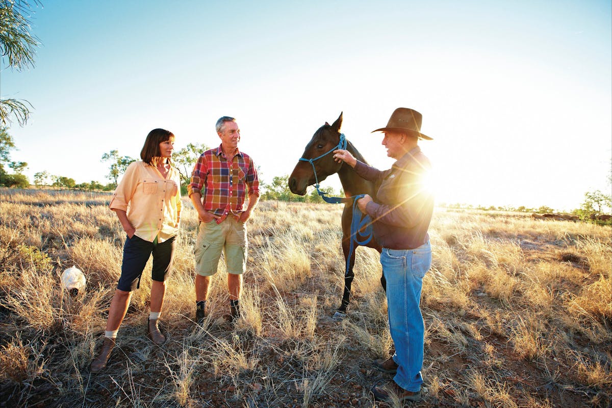 Meeting a local at the Drovers Camp