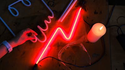 Neon Squiggles Glass