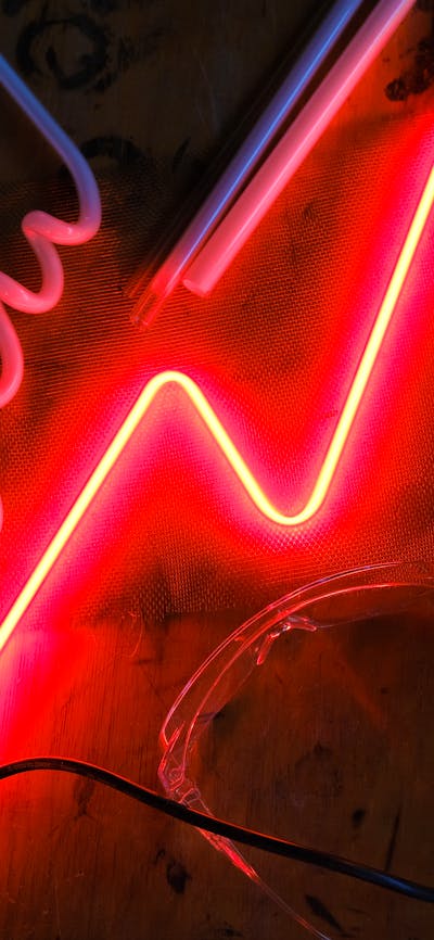 Neon Squiggles Glass