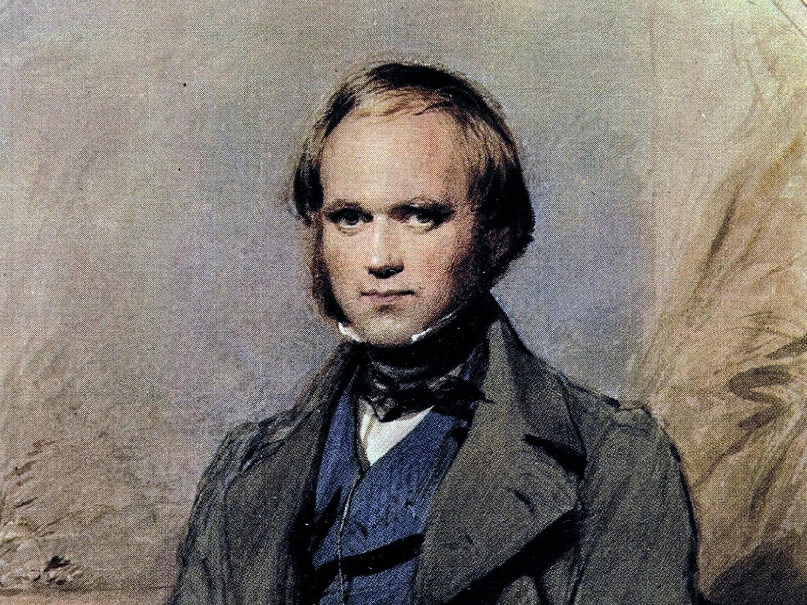 An image of a painting of Charles Darwin