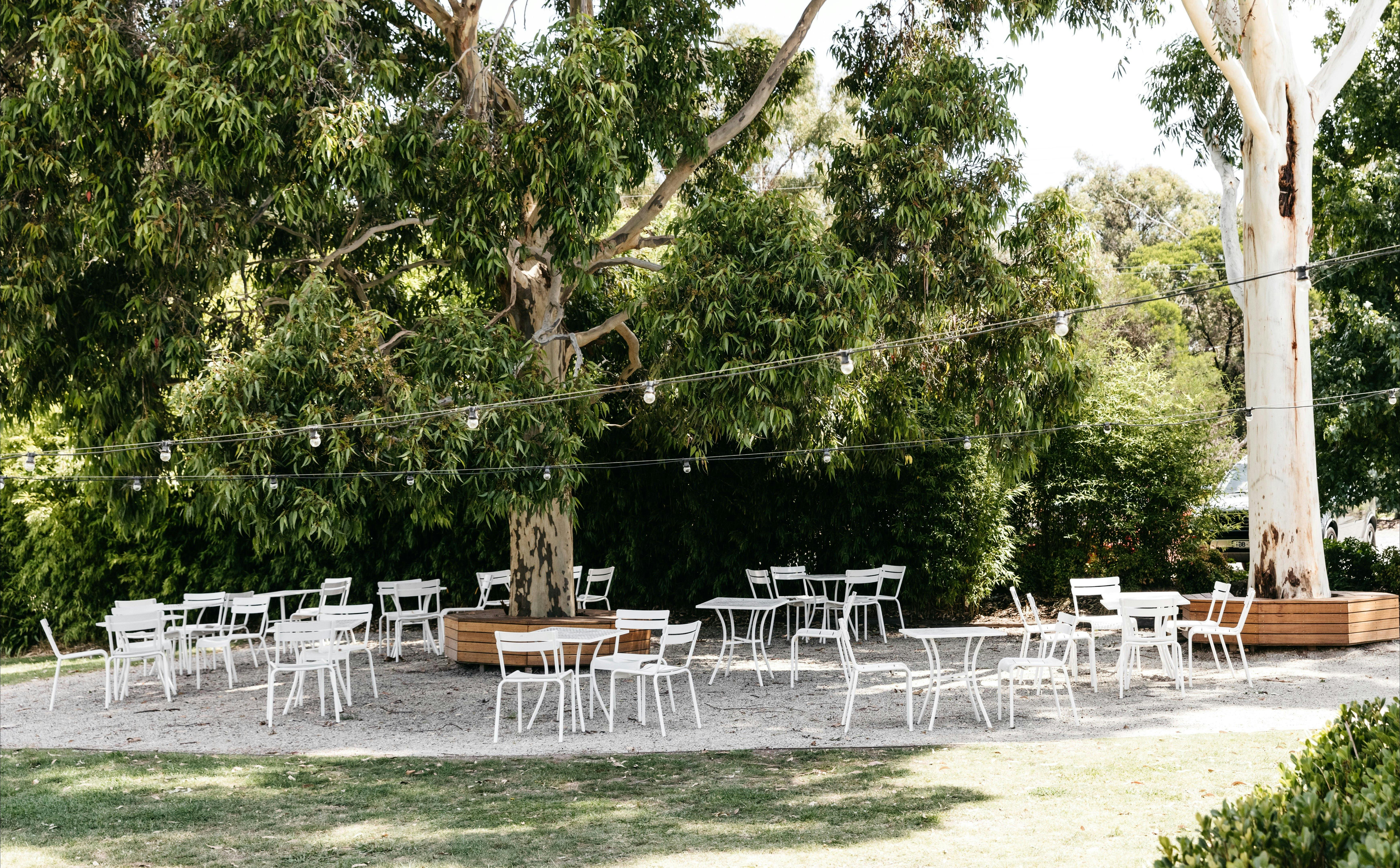 Our outdoor seating, available for walk-ins.