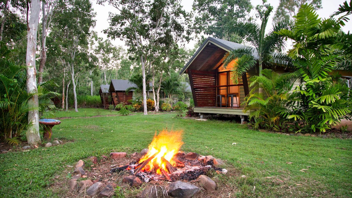 Each cabin has its own private  campfire, camp chairs, firewood and marshmallows for toasting