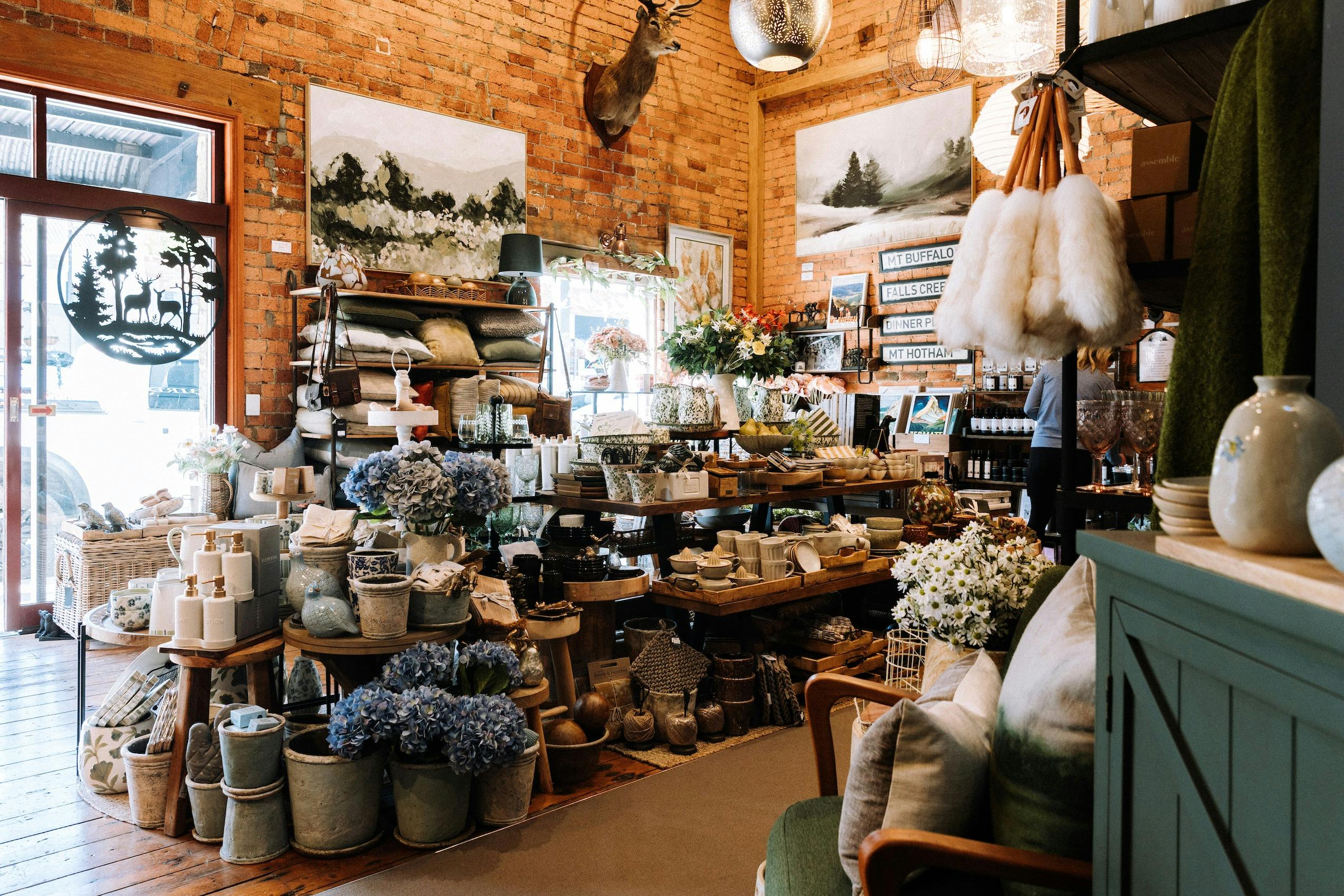 Bowerbird Bright is located in an old brick building that was originally the town's general store.