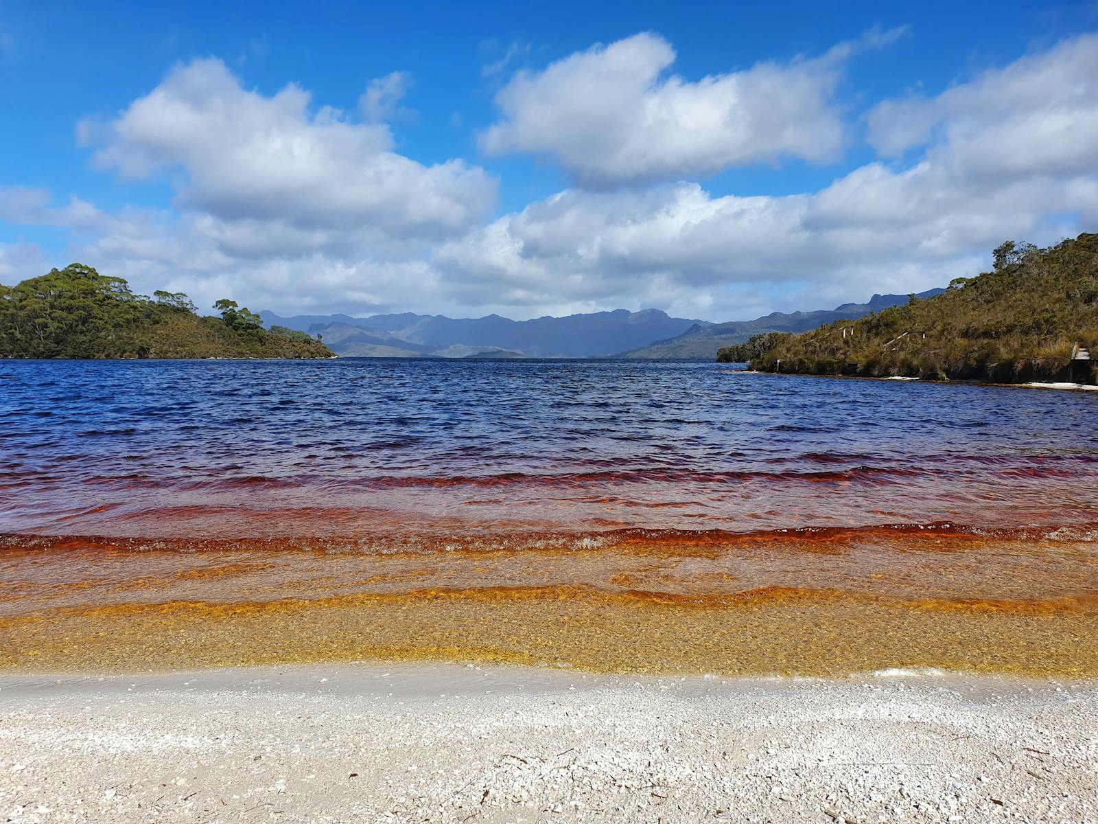 Lake with rainbow colour