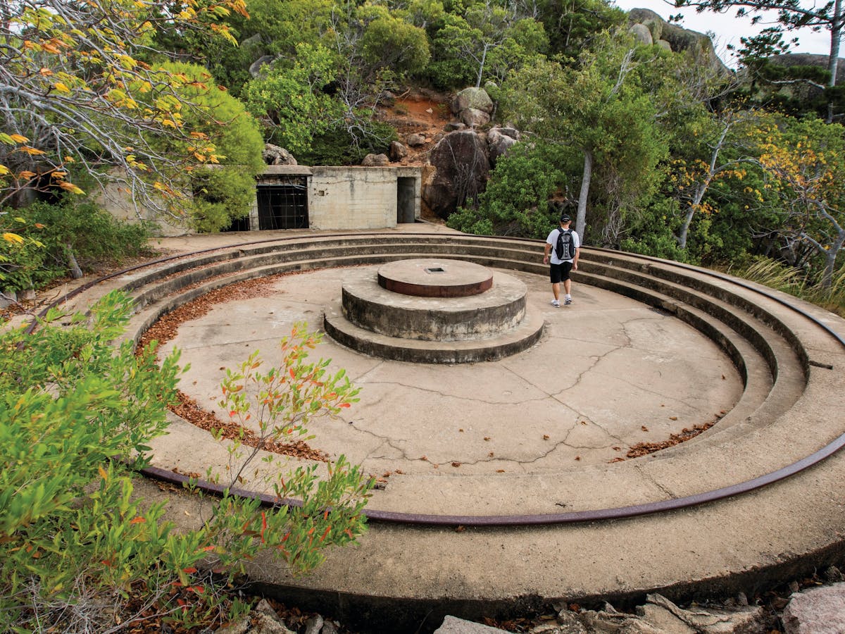 Main on remains of gun emplacment