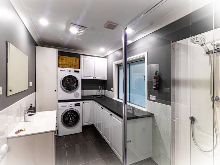Clever space with 2nd Bathroom and Laundry facilities combined.