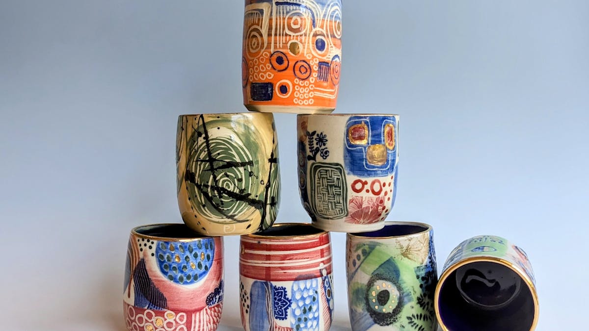 blingy beakers by PJ Pottery