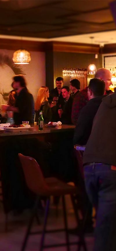 People enjoying a night out in PJs back room