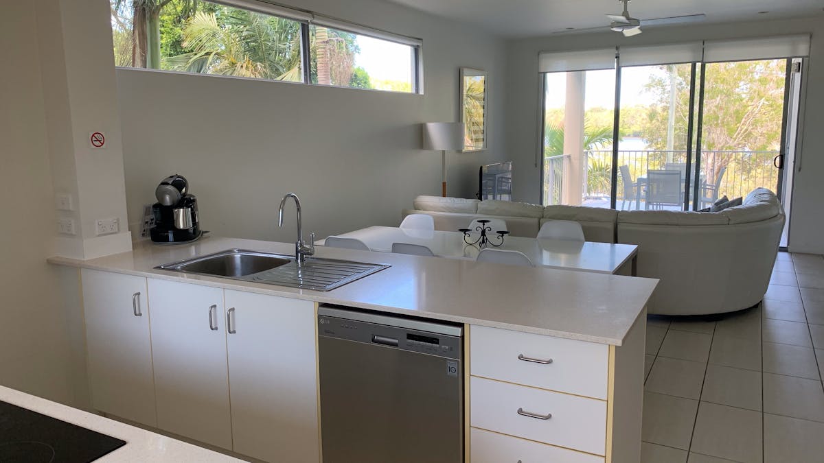 Open plan kitchen flowing into