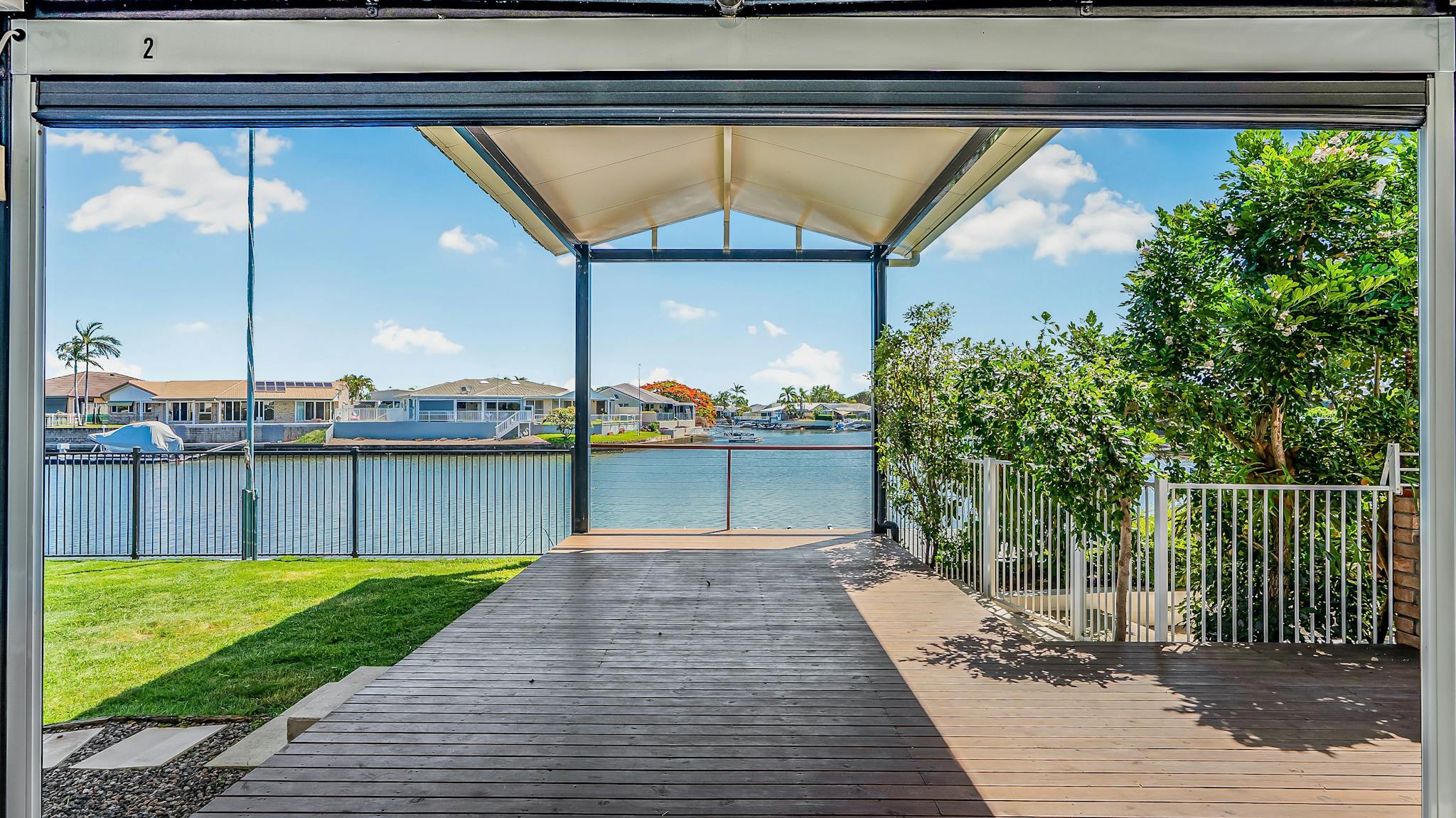 Outdoor area with canal view Outdoor area with canal view