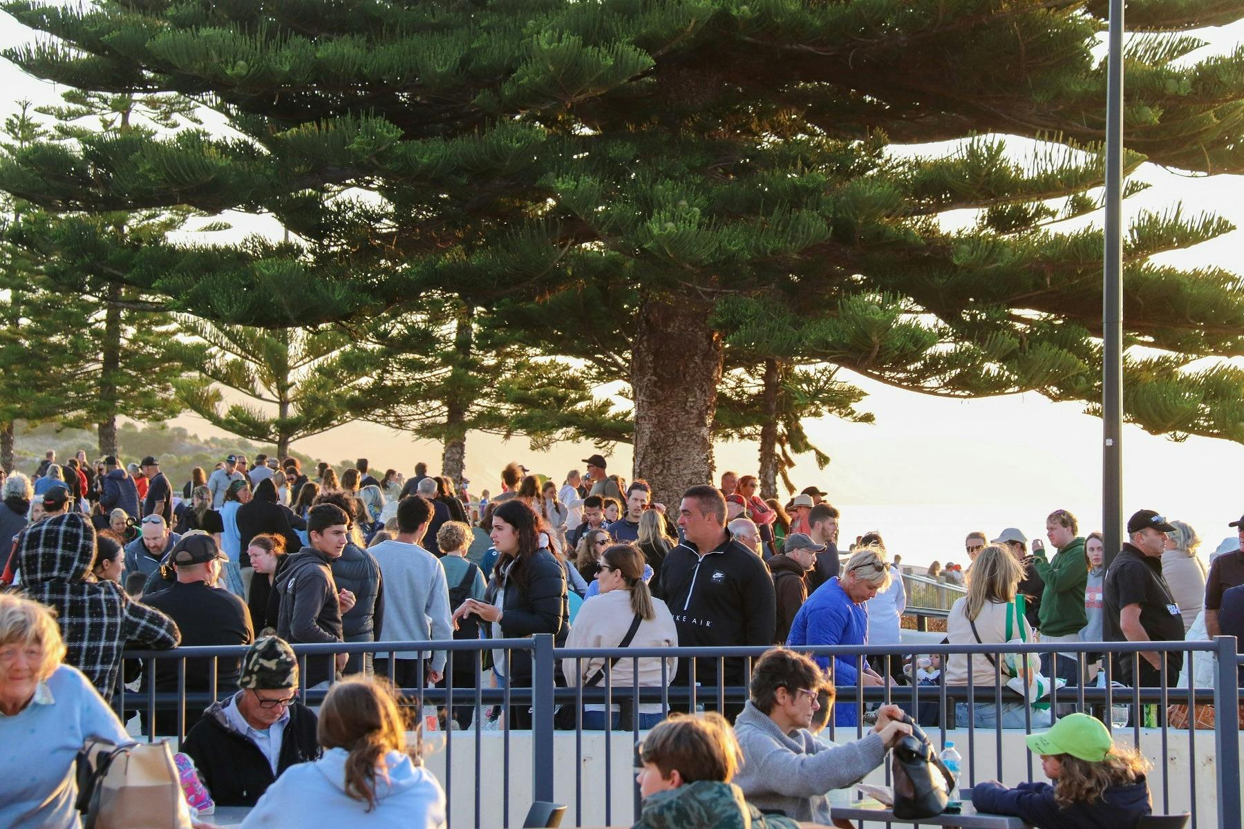 Crowd looking forward to the fireworks spectactular.