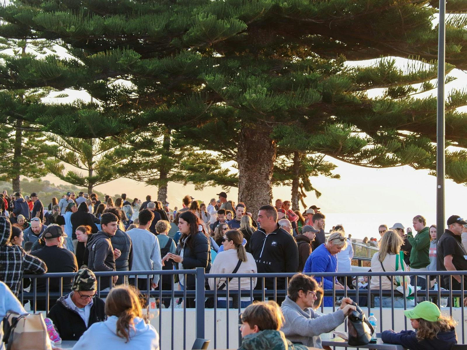 Crowd looking forward to the fireworks spectactular.