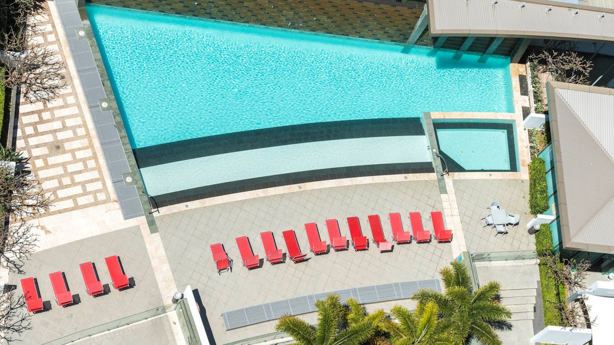 Pool view from ocean view apartment