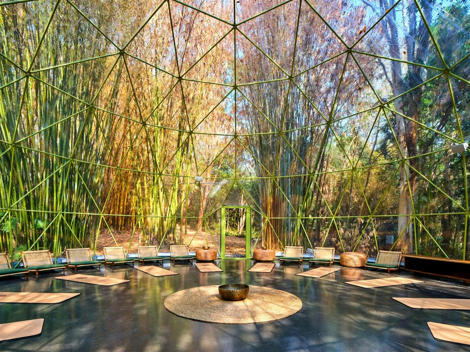 Huge geodesic yoga dome