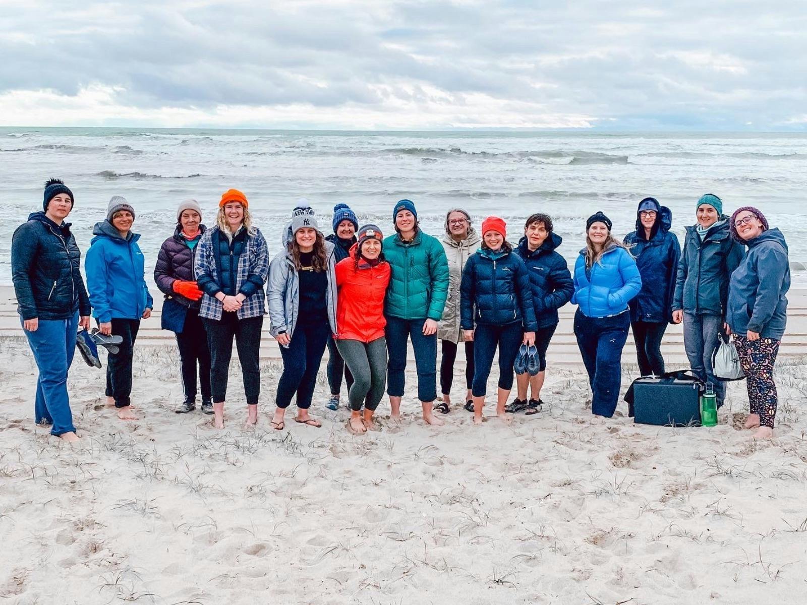 Women at 90 Mile beach, Enliven Outdoor Adventures Canoe The Coorong Day Trip