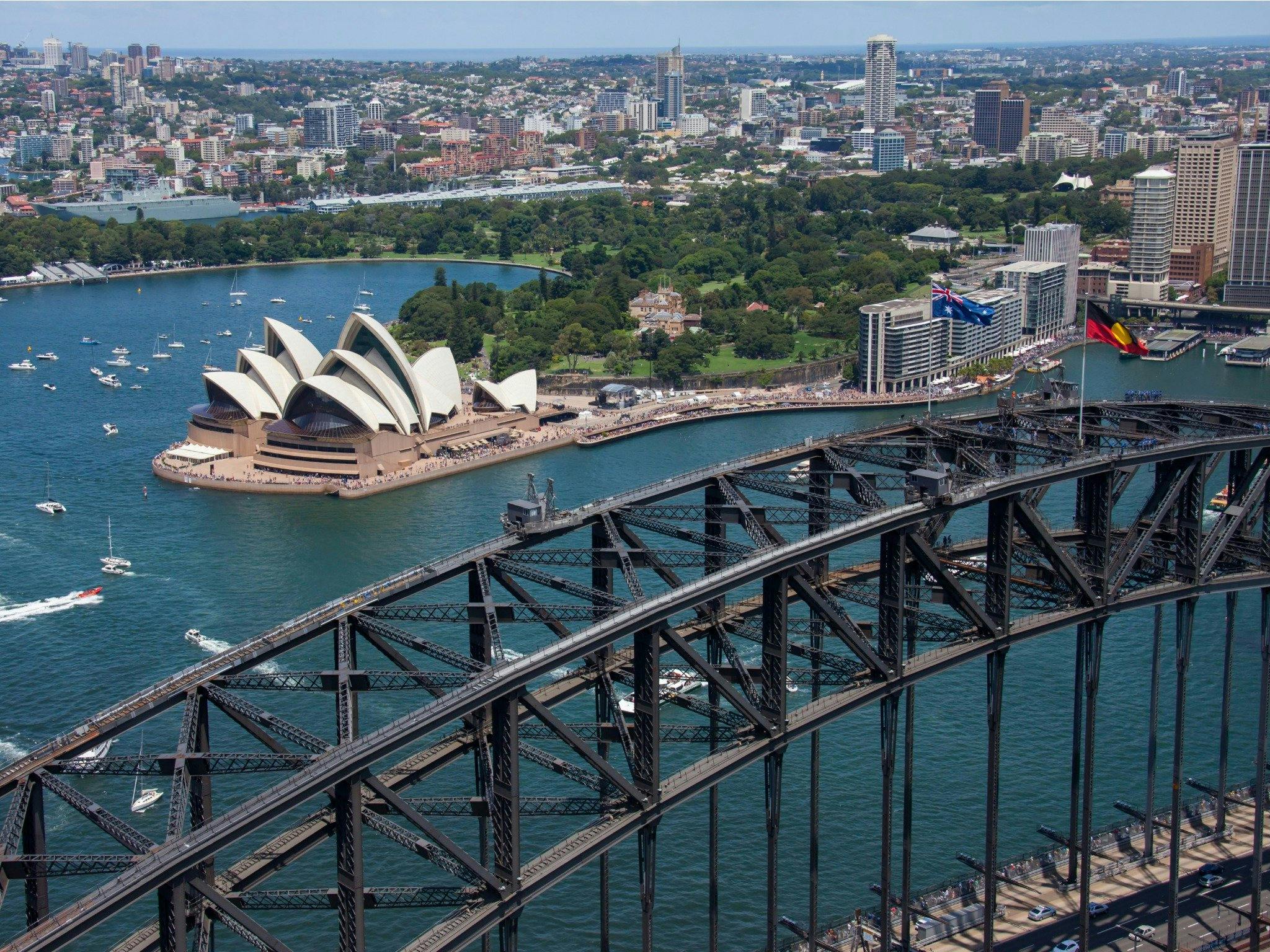 Sydney First Fleet ferries competing in the annual Ferrython Race