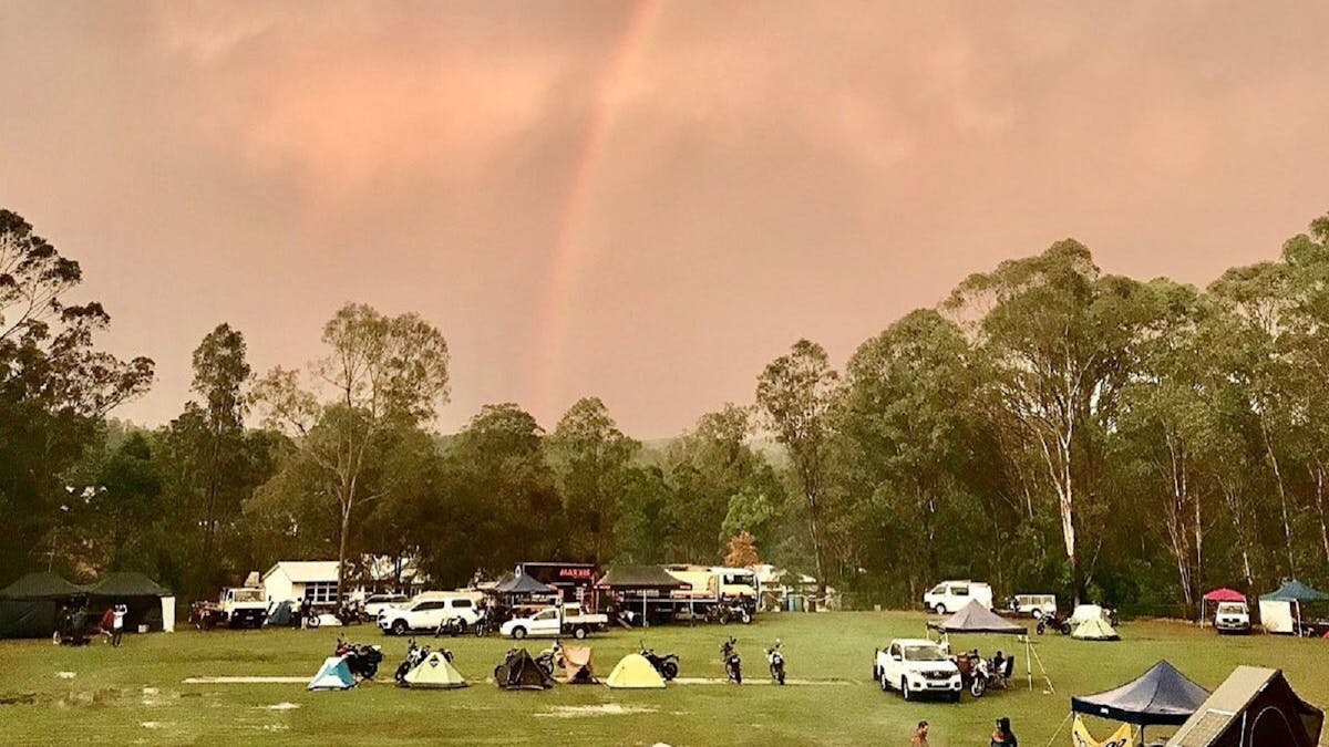 Camping group camp on oval
