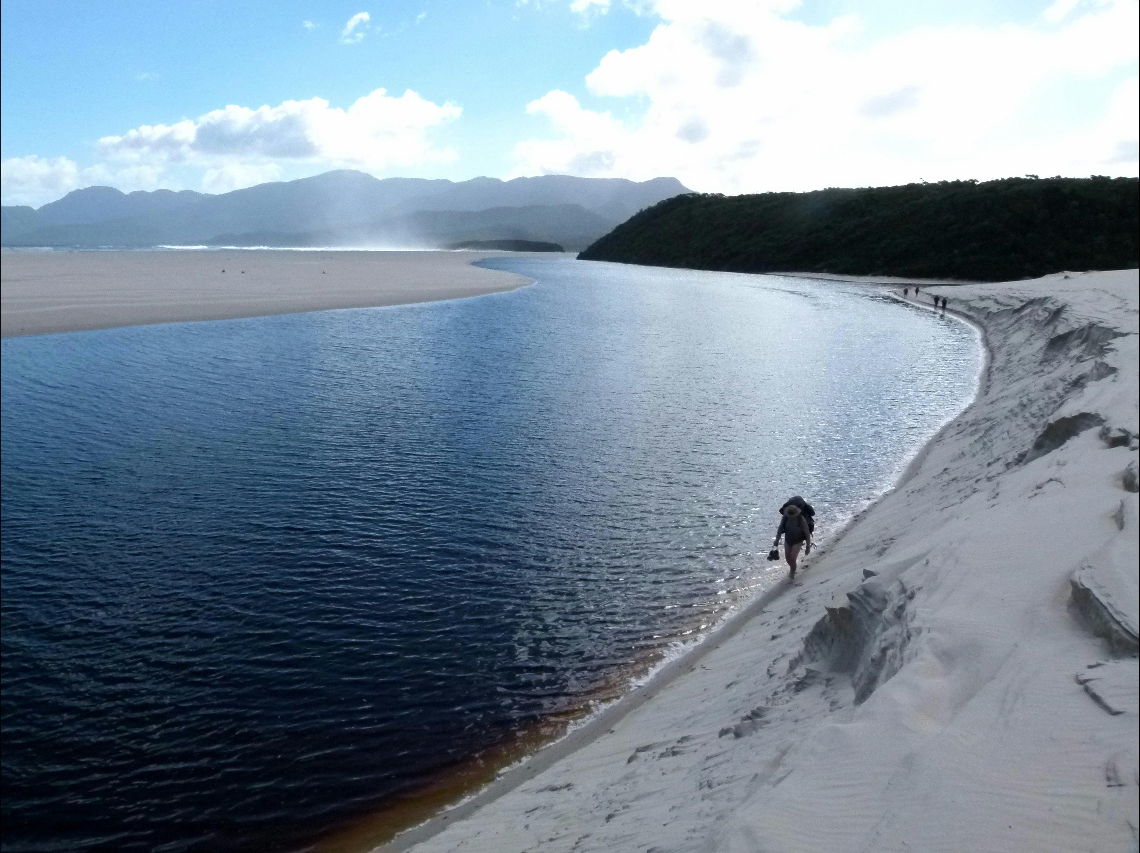 Remote, quiet stretch of beach on the South Coast Track