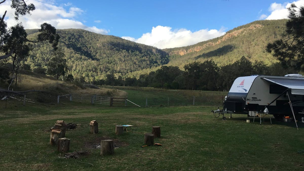 Caravan at campsite