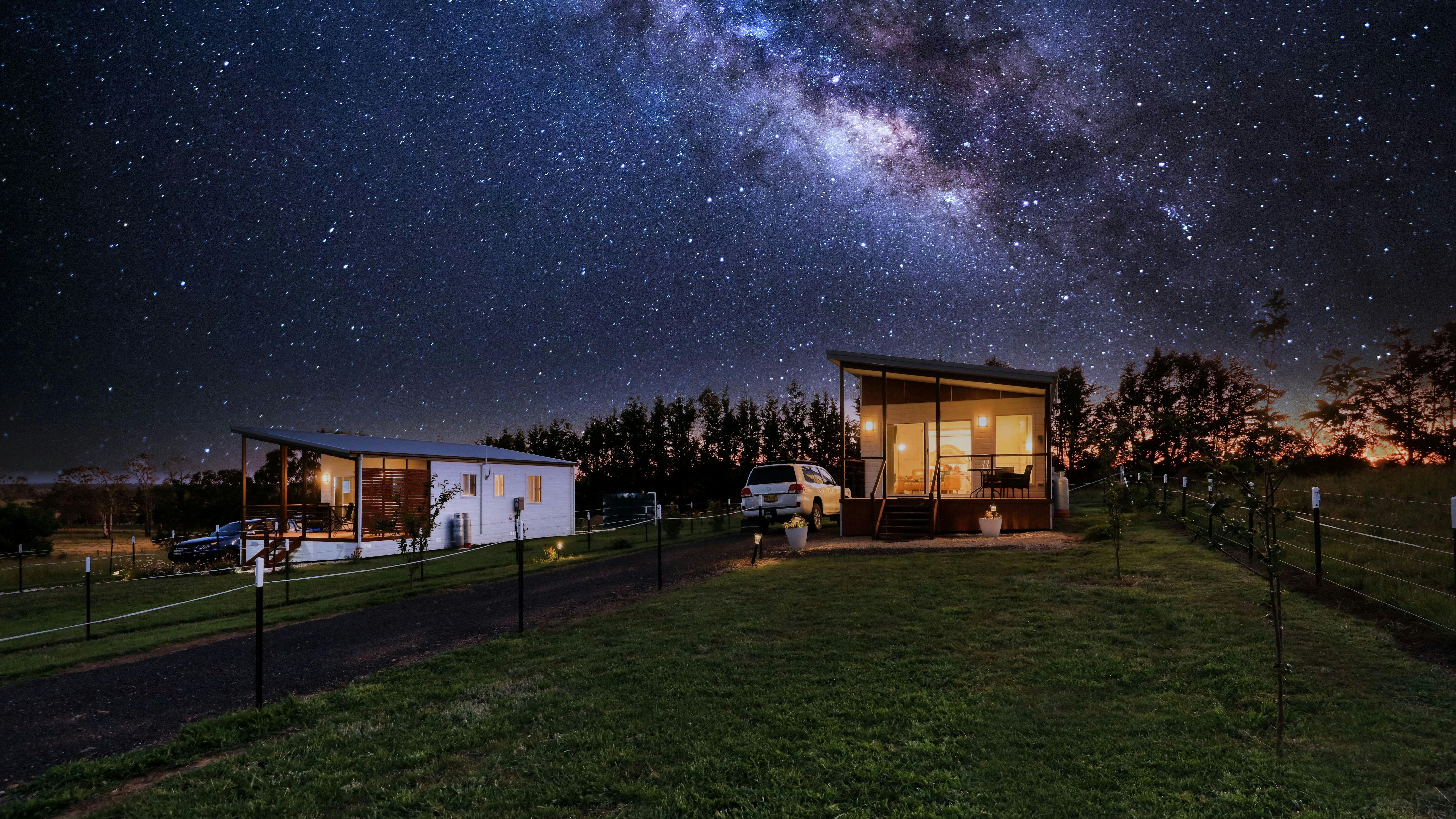 Cabins under the stars