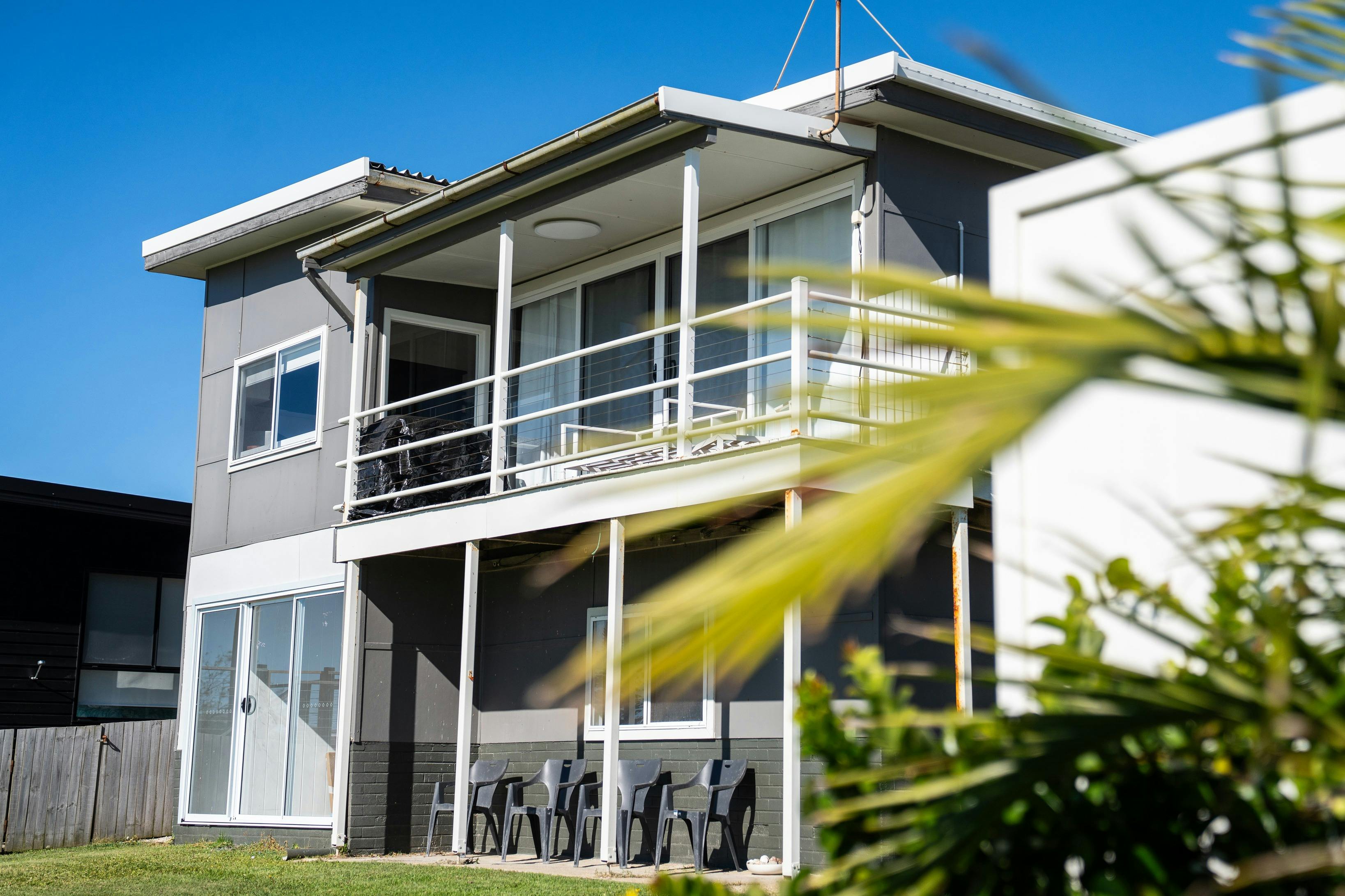 ocean front of house