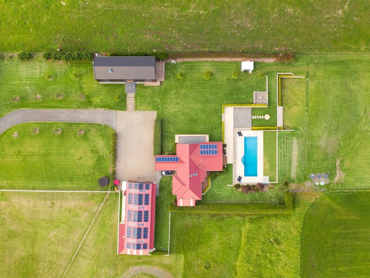Aerial shot of the Seacliff House estate