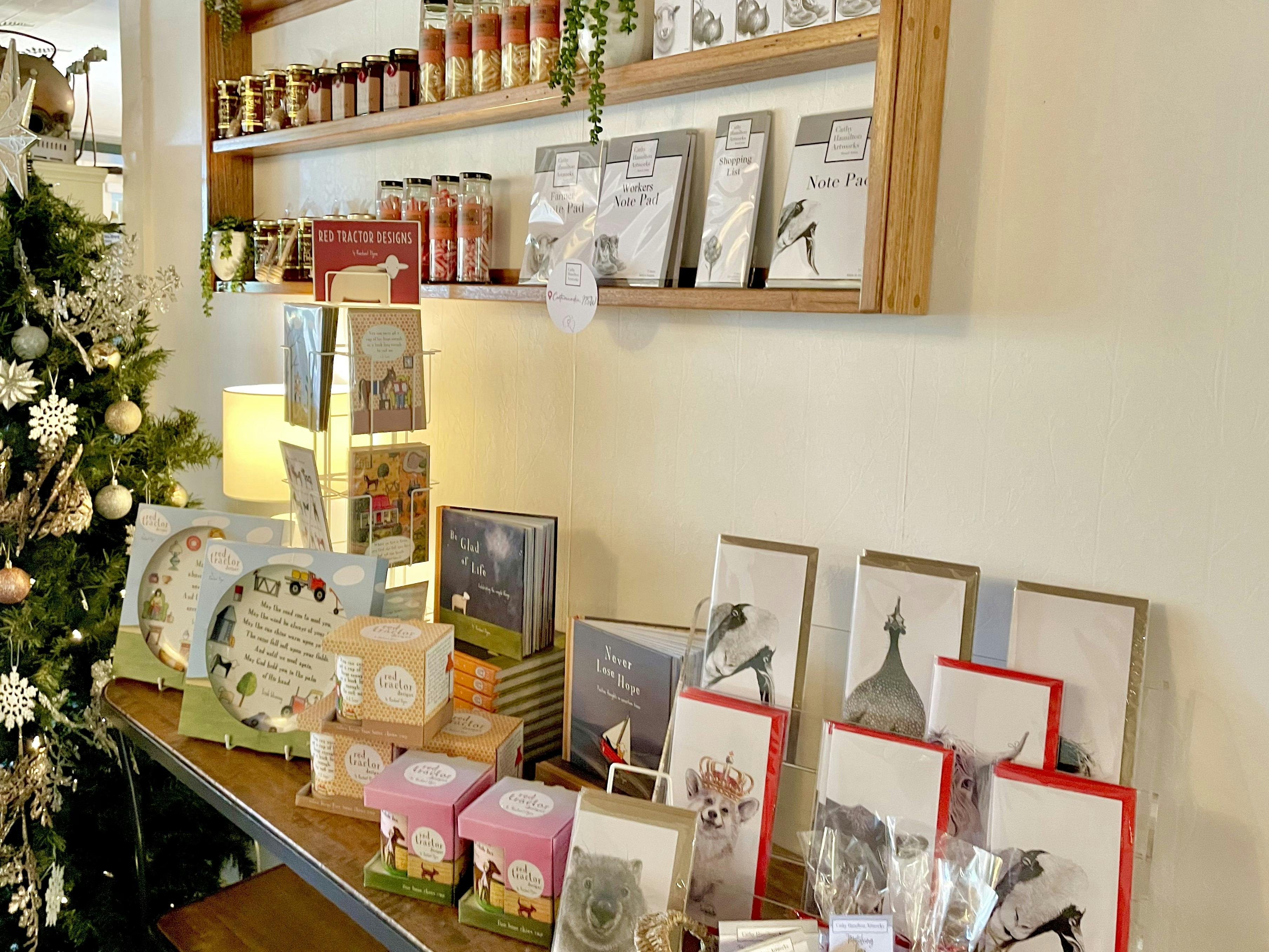 Gifts and items for sale at Merino Cafe