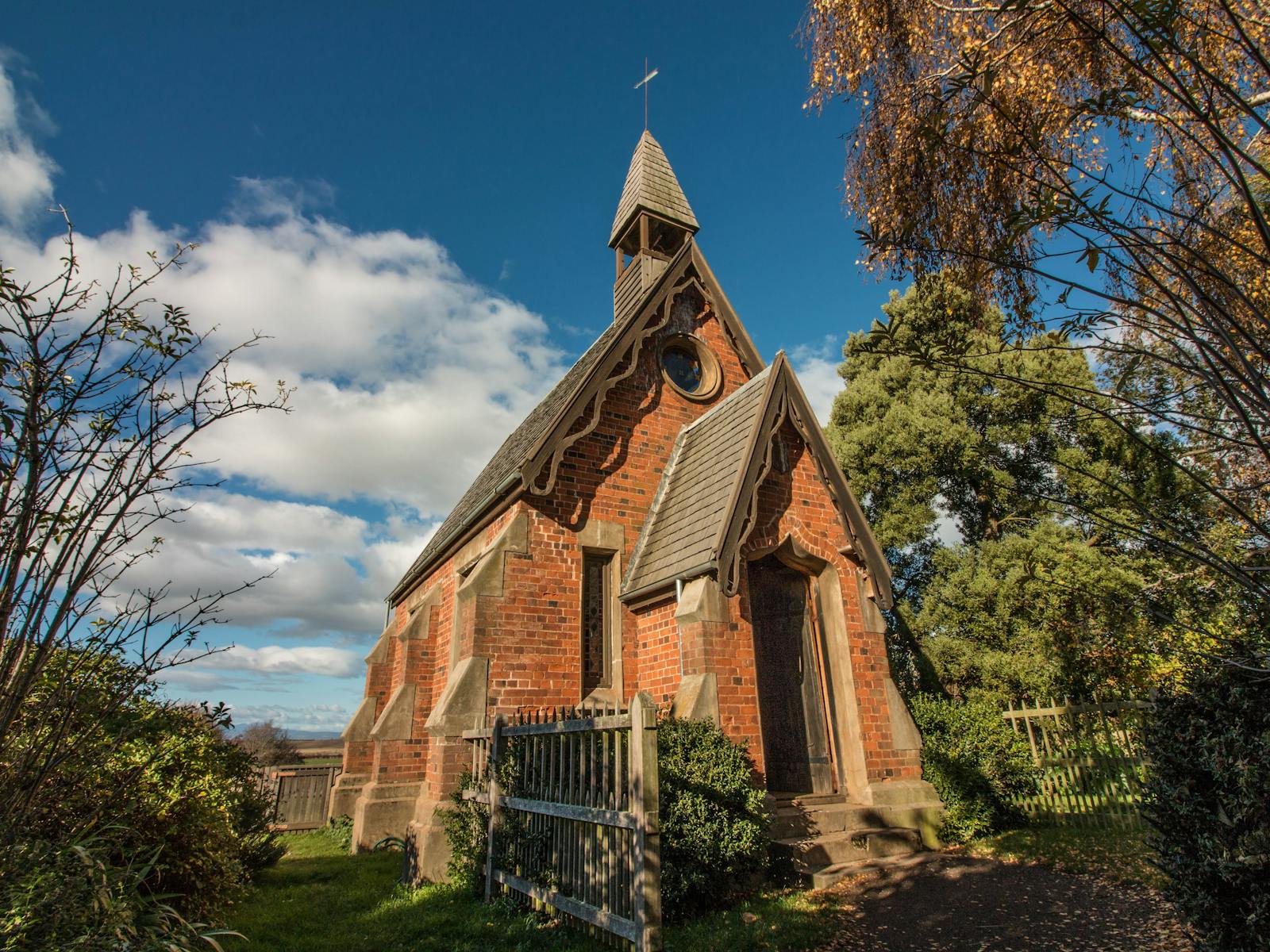 the gothic style chapel on the property
