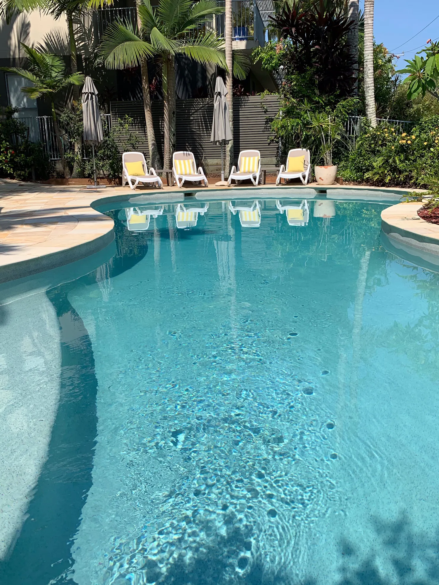 Heated outdoor pool for guest's use