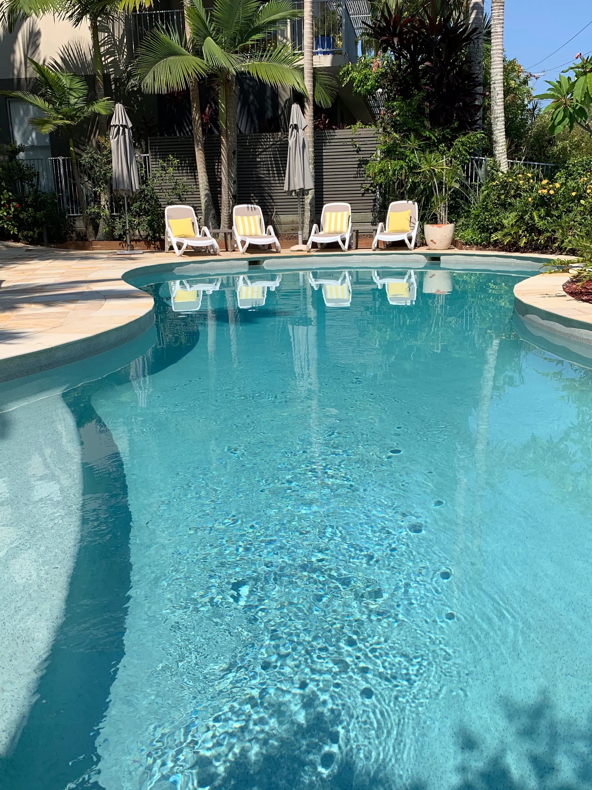 Heated outdoor pool for guest's use