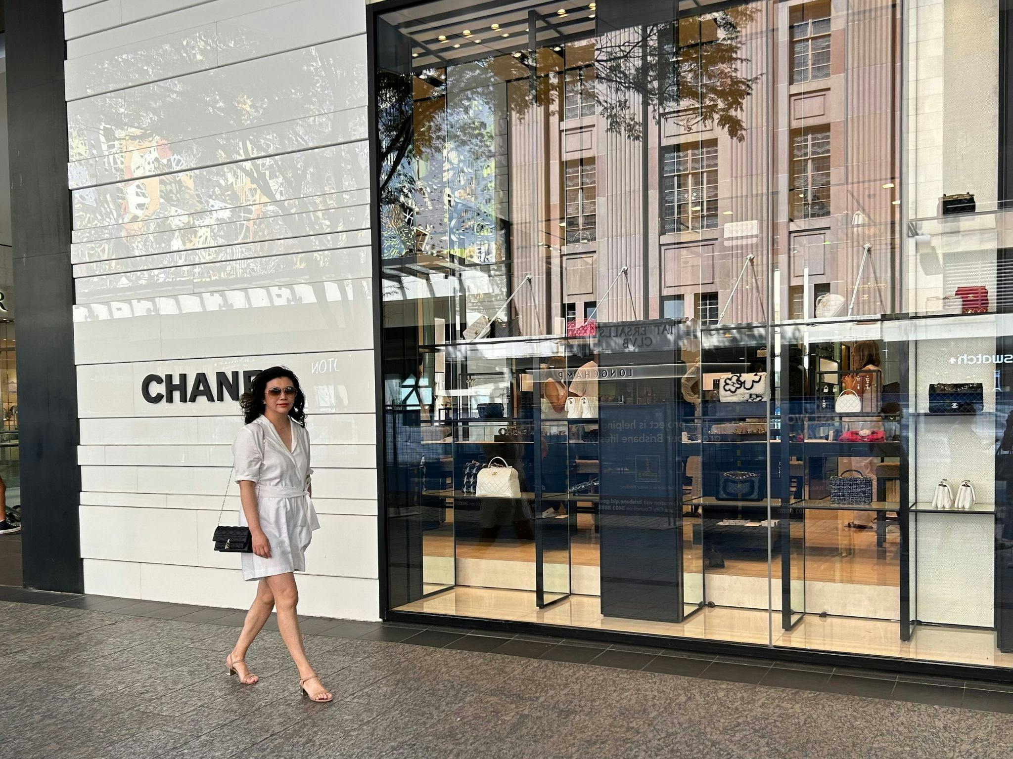 Personal Stylist Celia at Queen Street Mall, outside Chanel