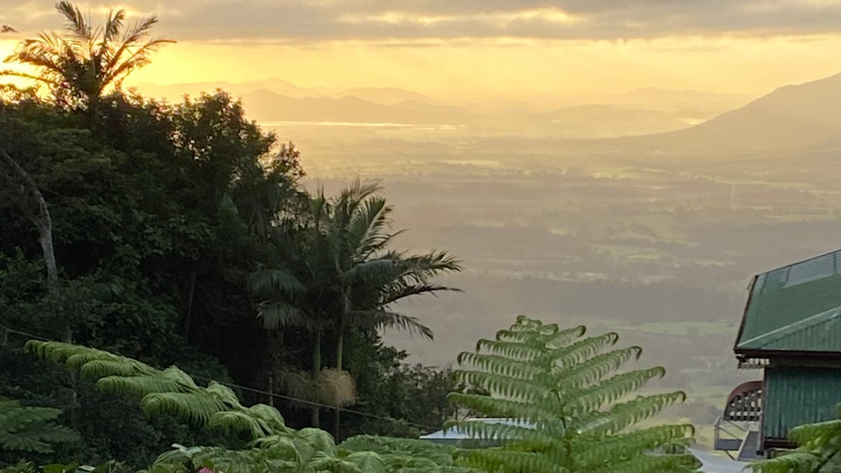 One of the very special moments when the sunlight touches the valley captured from the cabins